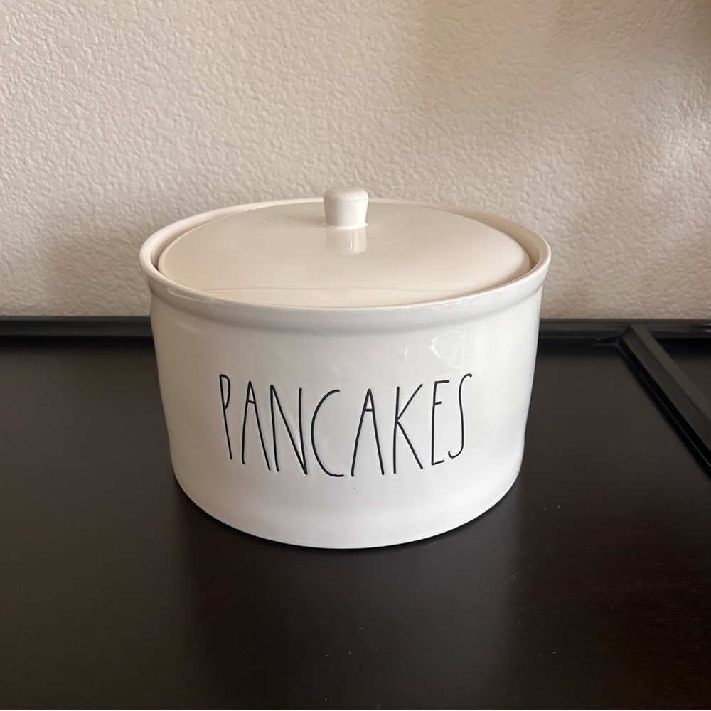 Rae Dunn by Magenta "PANCAKES" ceramic warmer ivory color